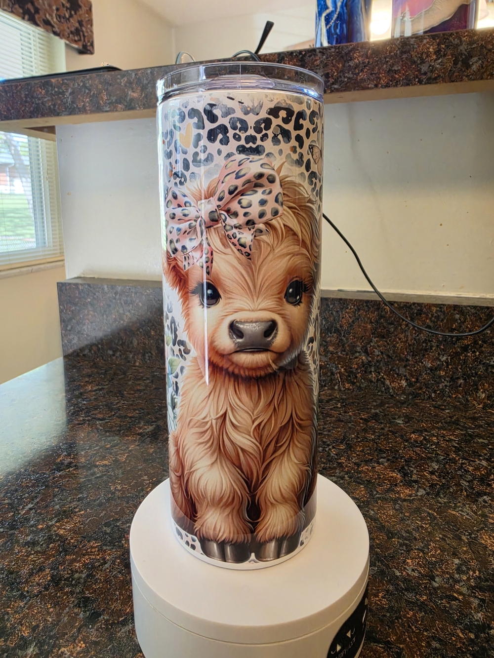 Highland Cow Leopard Tumbler